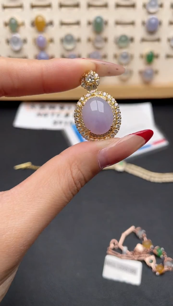 【闪购商品】翡翠吊坠(赠链)银S925镶嵌一物一证一礼盒