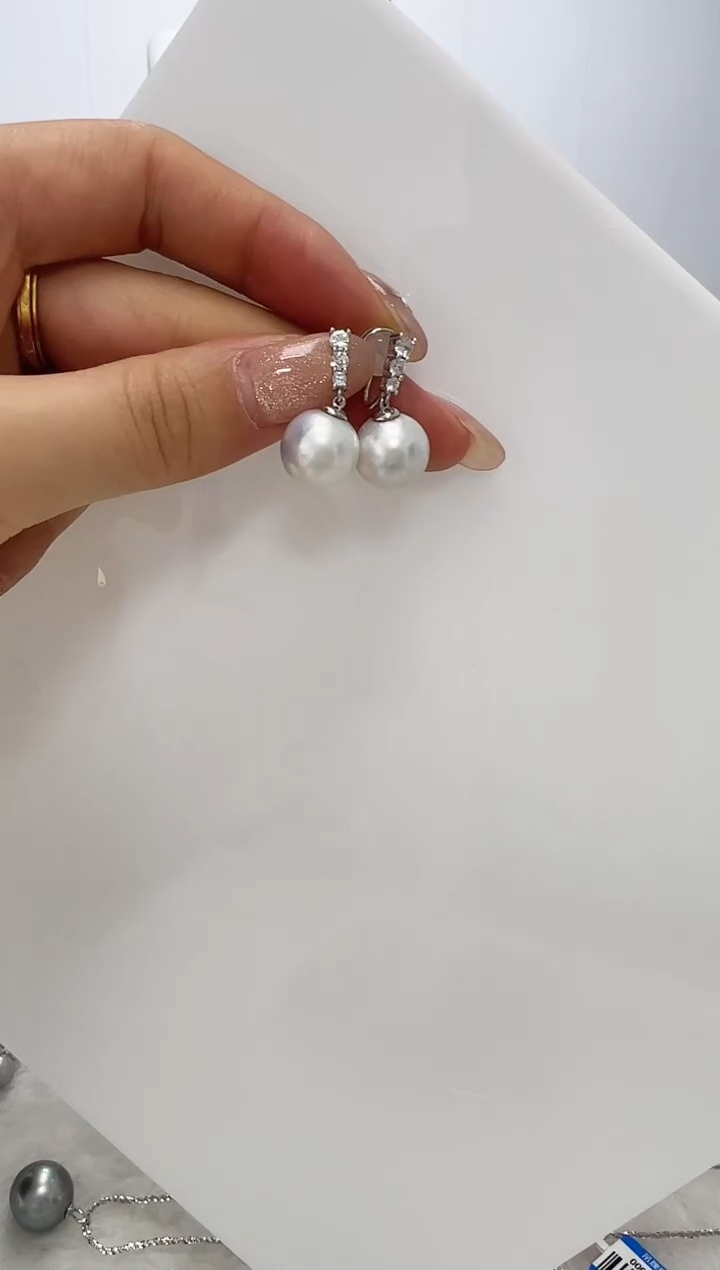 【闪购商品】淡水珍珠DA银S925镶嵌耳夹 11 B636