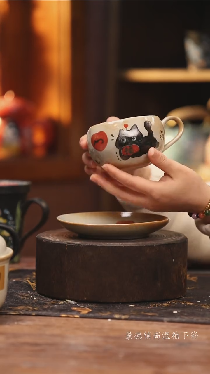 陶瓷景德镇高温釉下手绘陶瓷@L501@