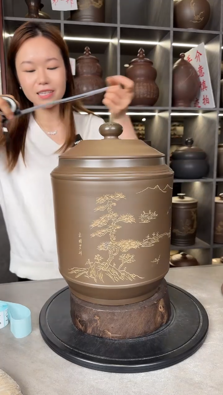 【闪购商品】罐本陶手作坭兴陶10-10斤茶叶罐手工痕迹