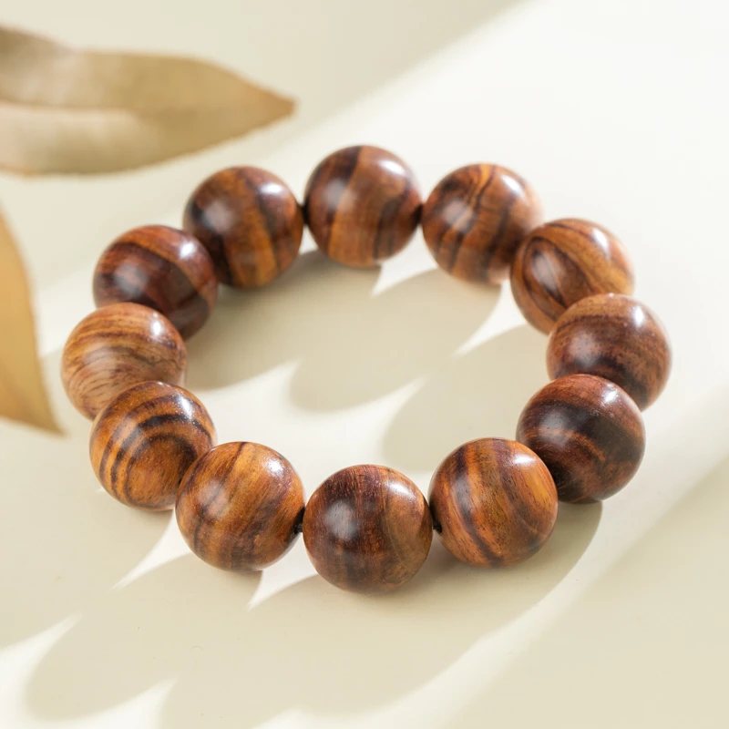 【二楠】海南黄花梨虎皮纹20mm单圈手串