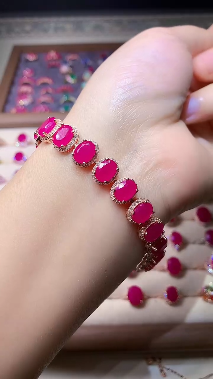 【闪购商品】红宝石手链银S925镶嵌000