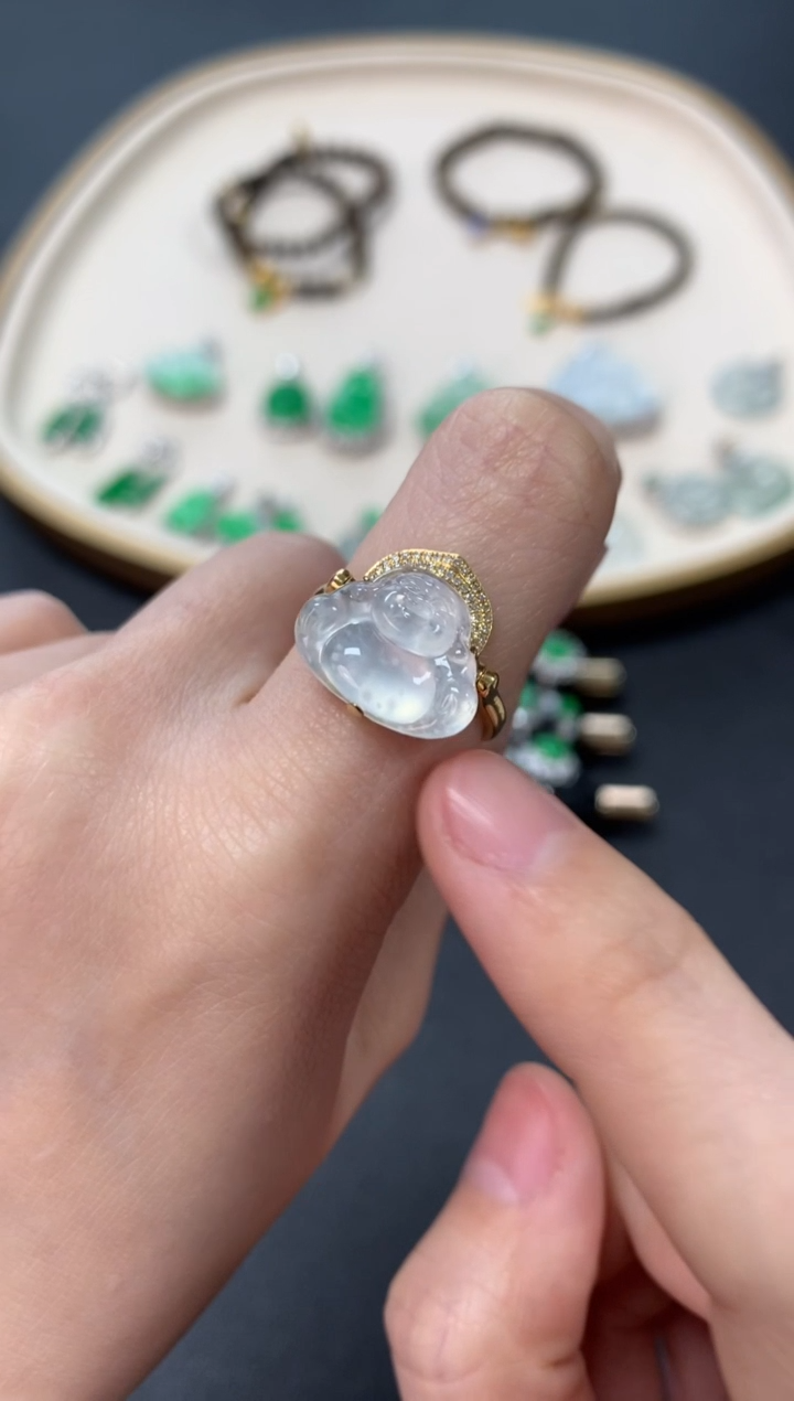 【闪购商品】翡翠戒指18K金镶嵌戒指4980