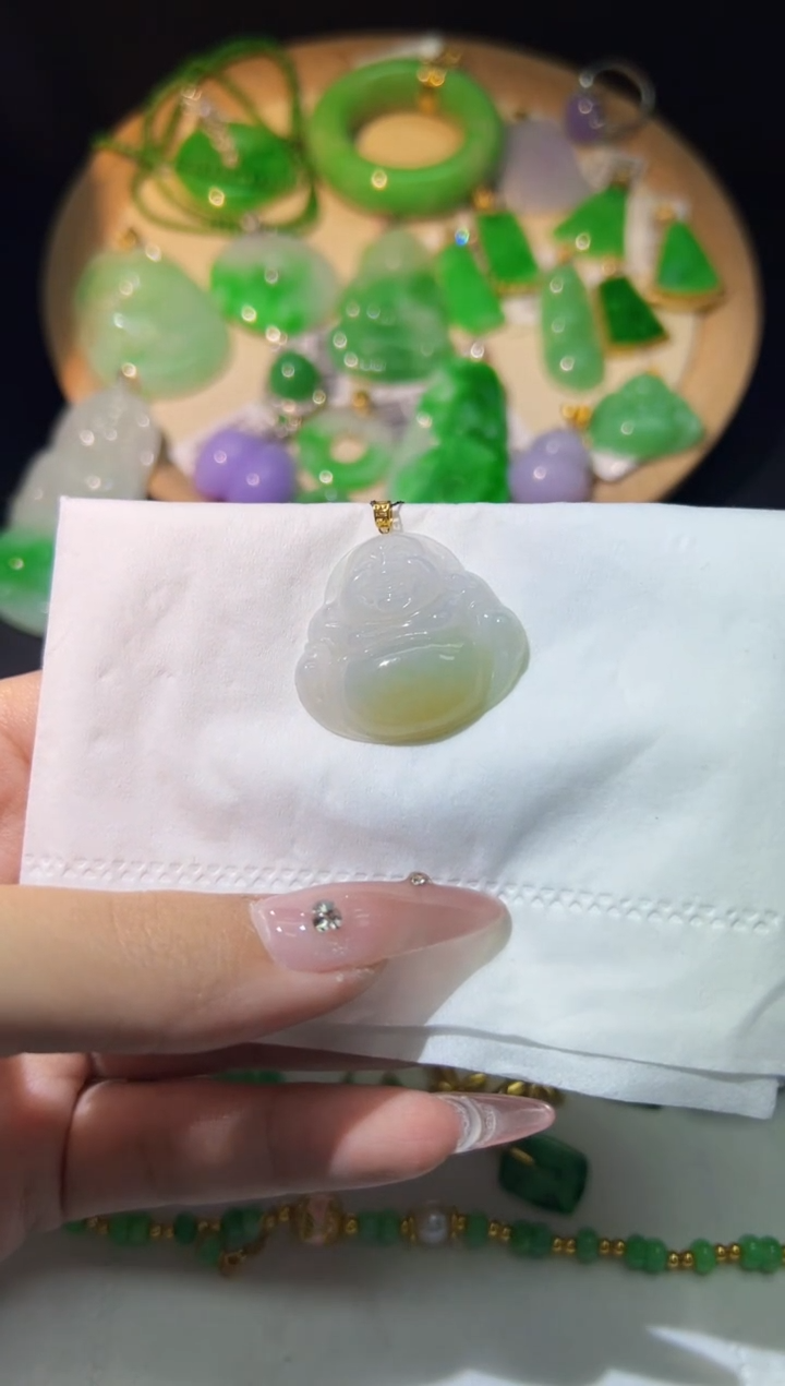 【闪购商品】翡翠颈饰18K金镶嵌Y缅料A货/支持复检/一件