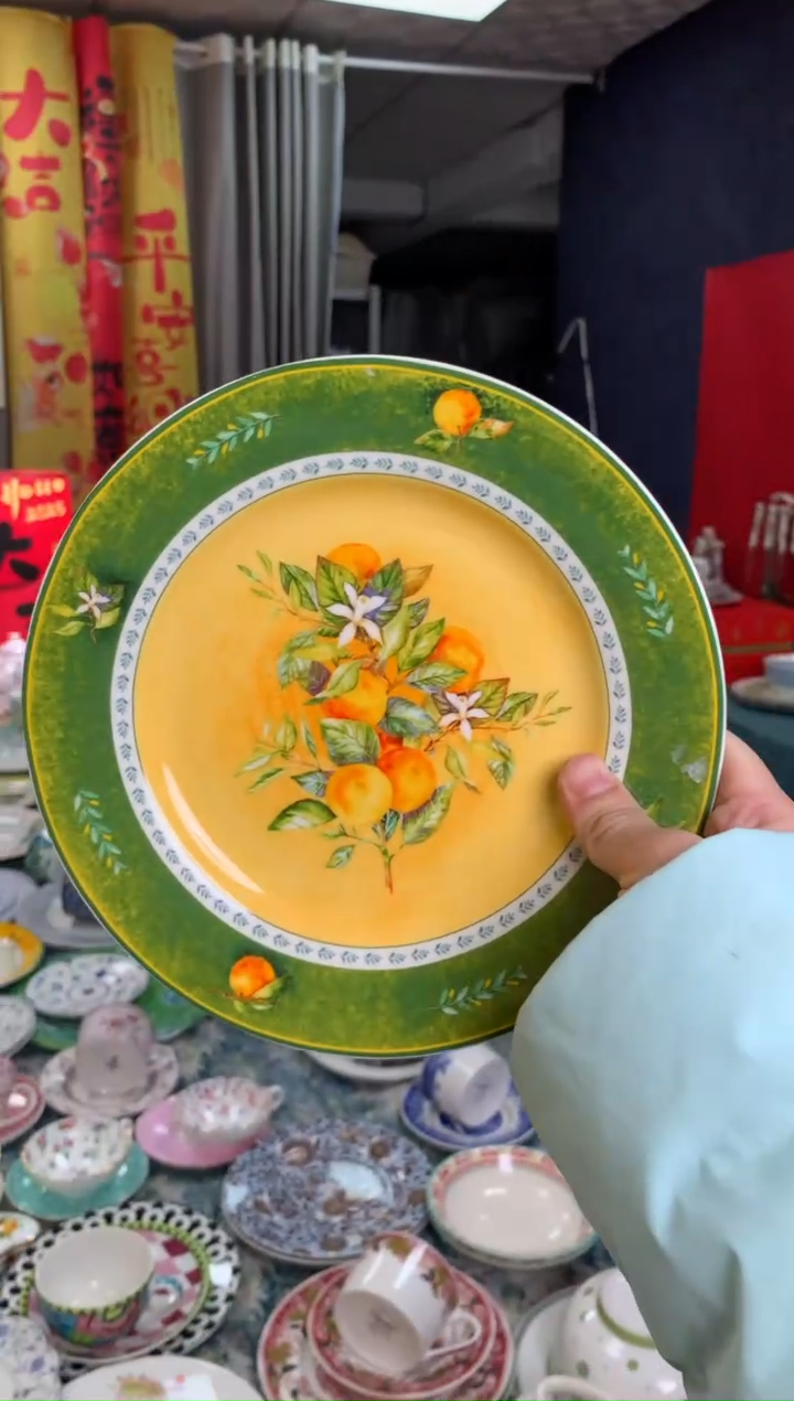 【闪购商品】瓷片陶瓷原单CC074餐具1个8寸