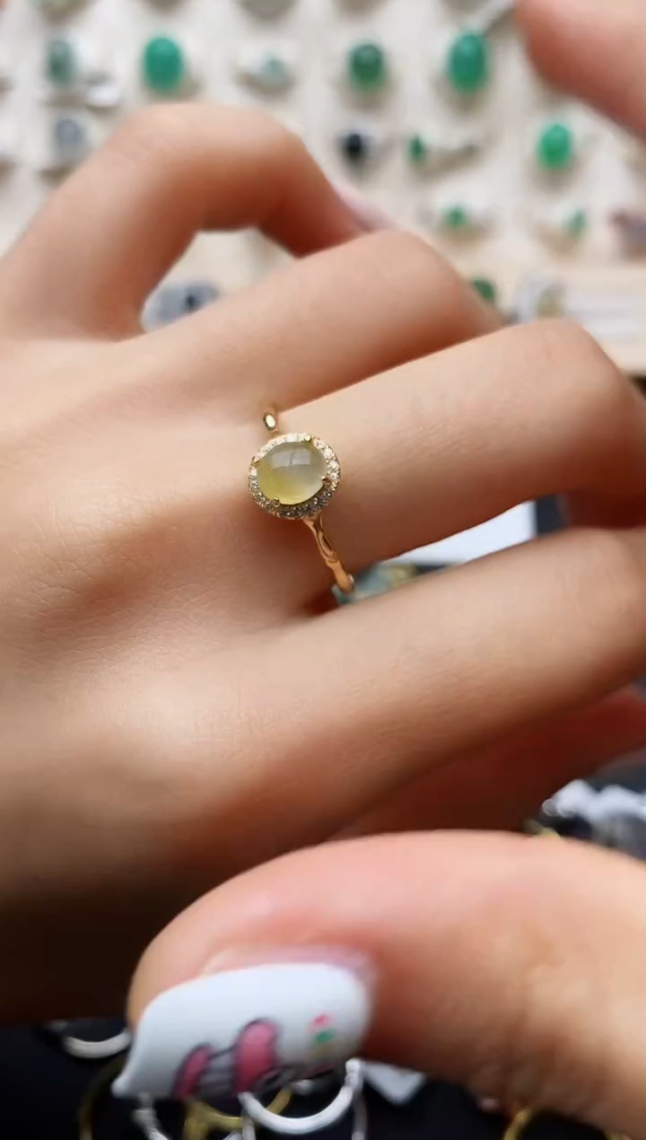 【闪购商品】翡翠戒指银S925镶嵌缅甸翡翠