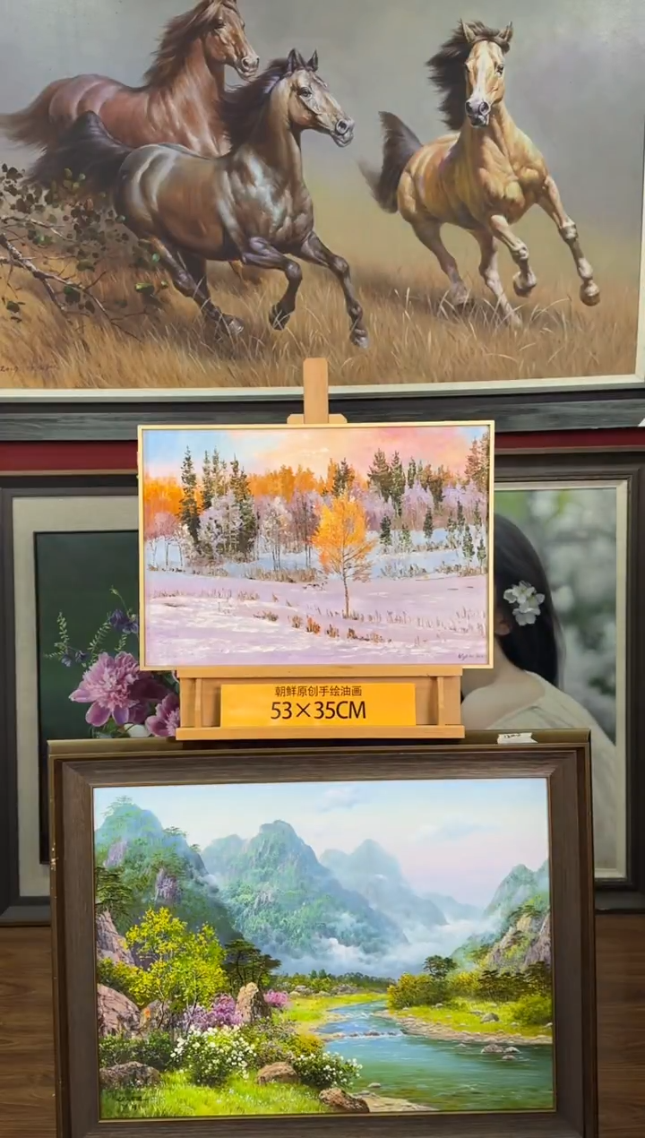 油画【6号】约53*35cm丨朝鲜原创纯手绘孤品油画丨带装裱