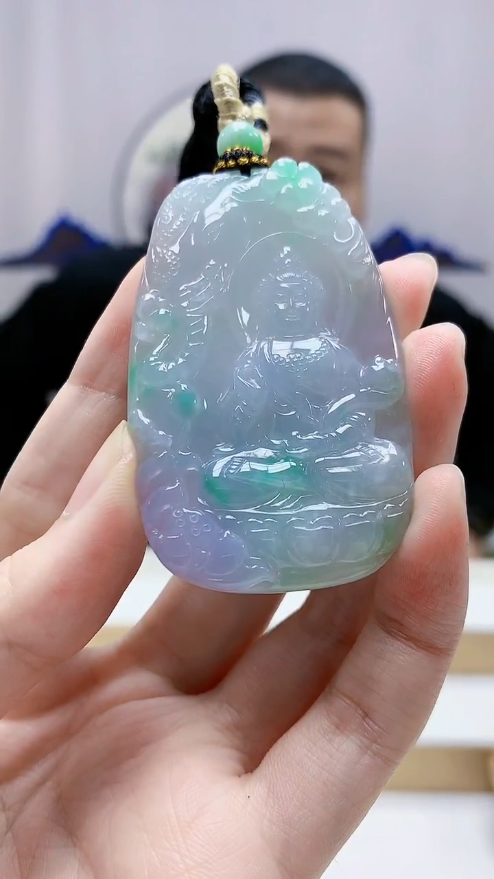 未镶嵌定制翡翠4898zm-毛货挂件普贤132