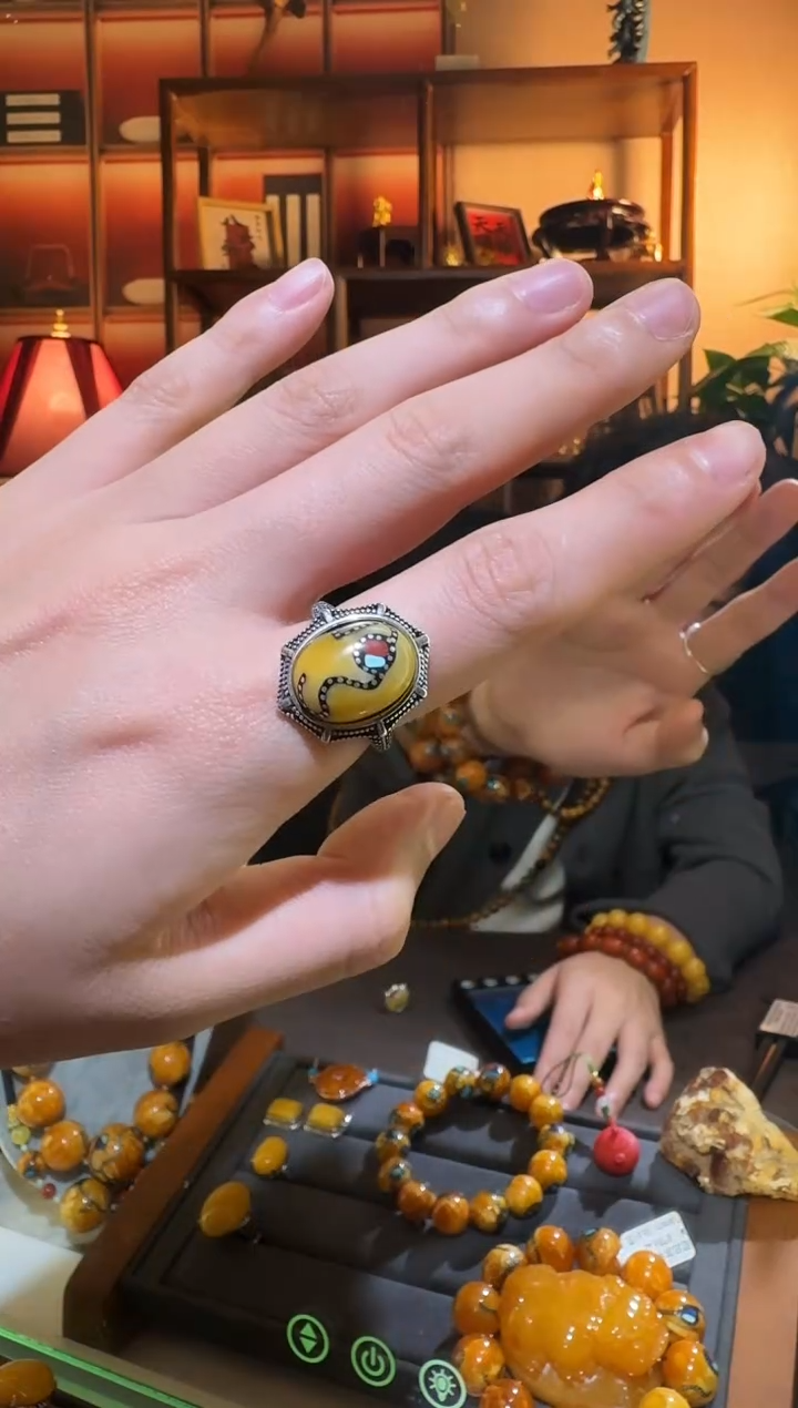 蜜蜡颈饰银S925镶嵌5473选择多样性发货其中一件