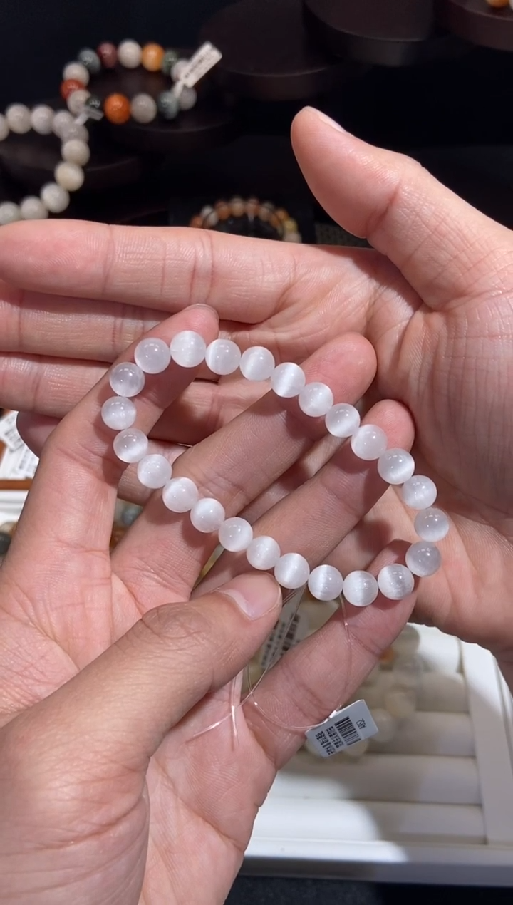 未镶嵌手串水晶9号链接 卡7咪+ 满猫婚纱白