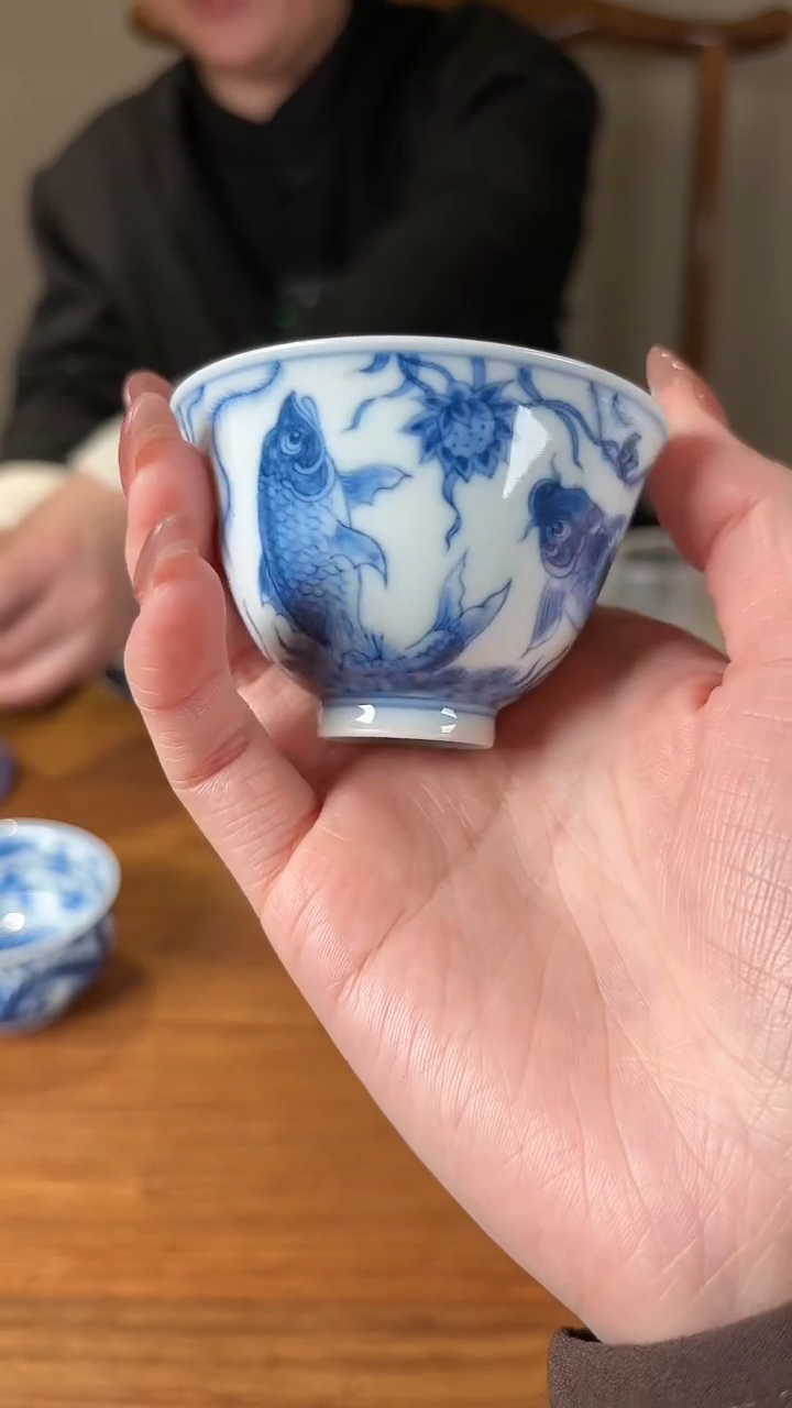 【闪购商品】杯望月怀古青花鱼