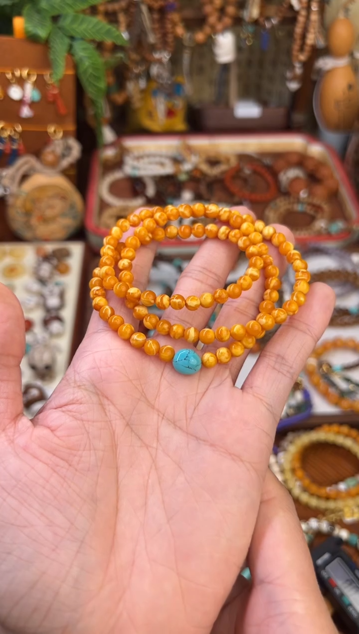 妖花圆珠三圈设计手串