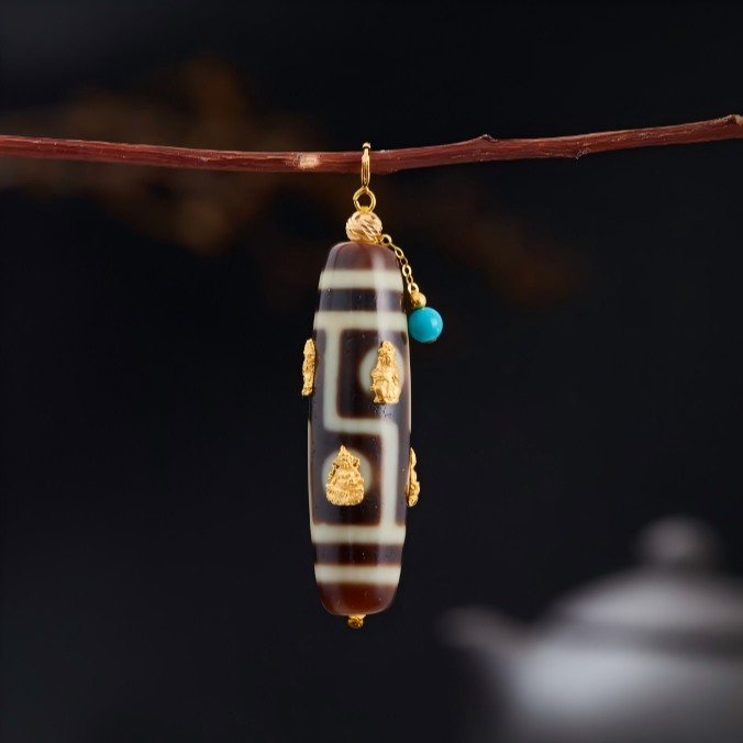 【云上雅岚】福双丨18K九眼吊坠-多样性发一件-XYGD317063-D