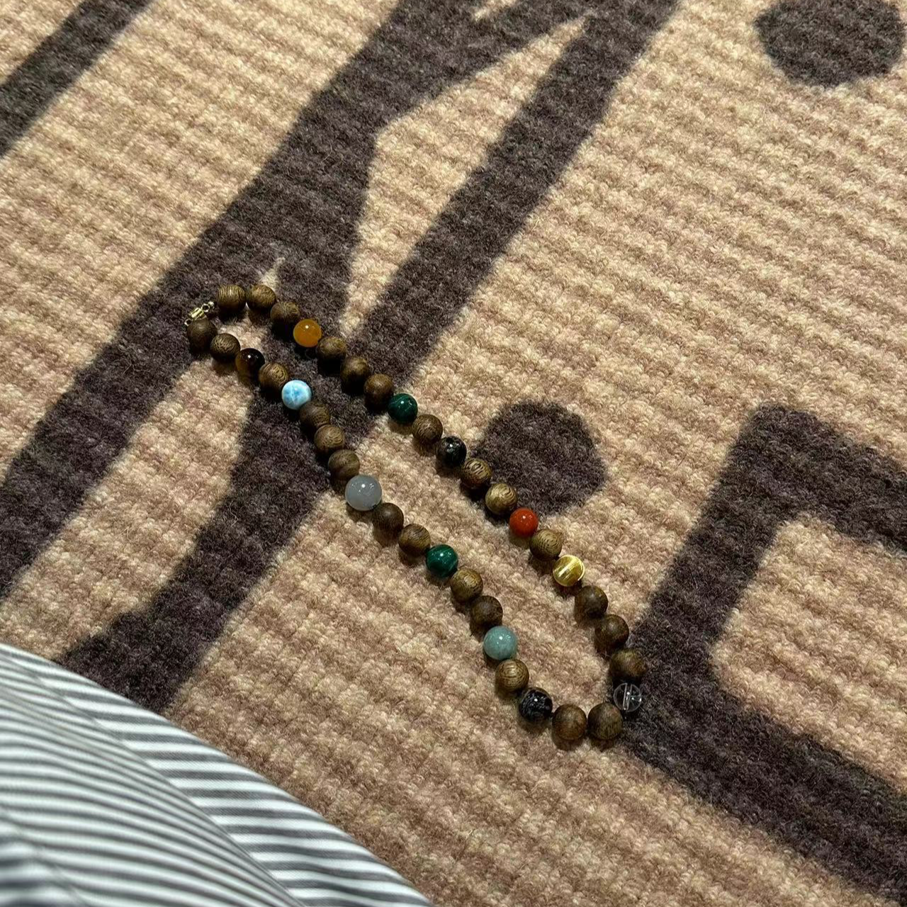 月球来信 沉香111海南沉香莺歌绿棋楠1.0圆珠多宝设计款锁骨链