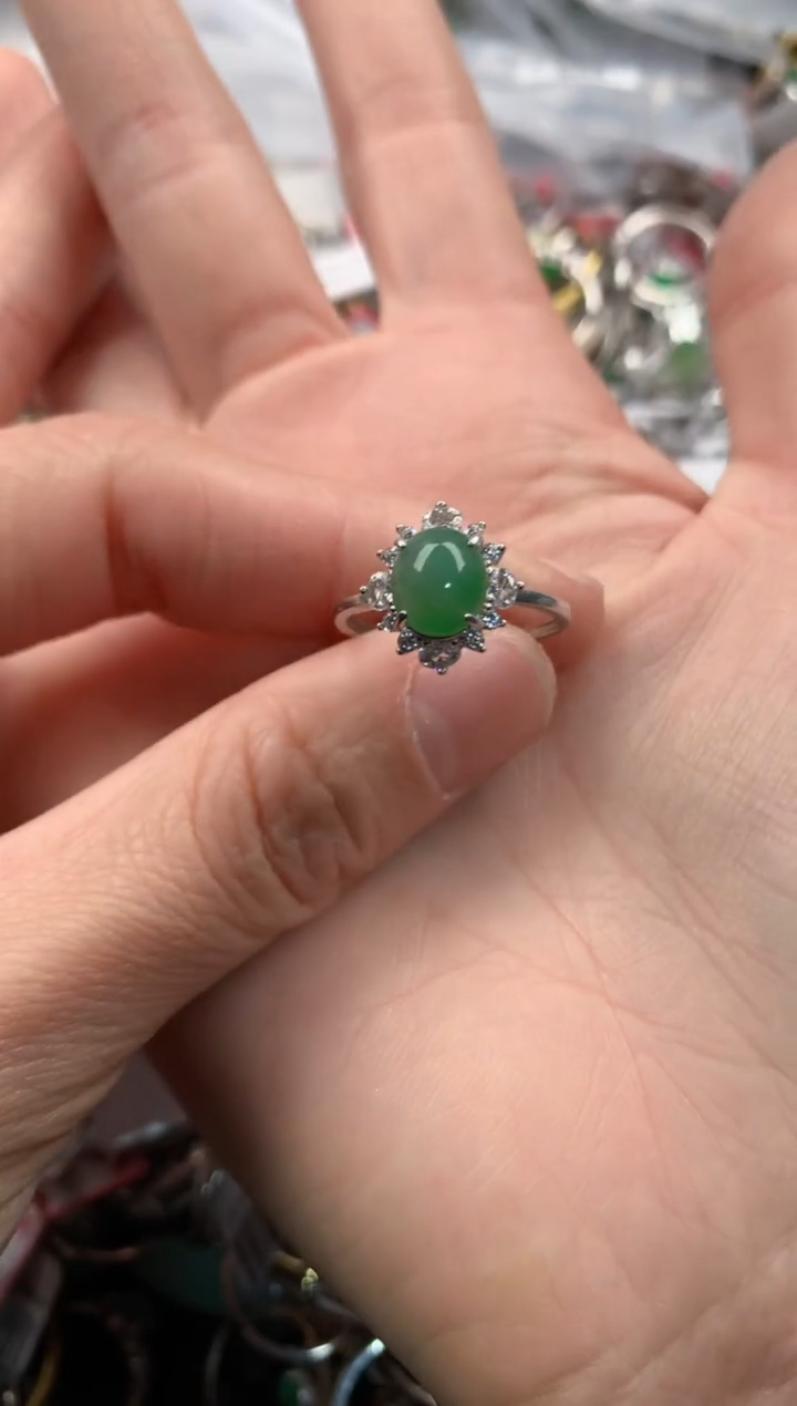 银S925镶嵌戒指翡翠111     8