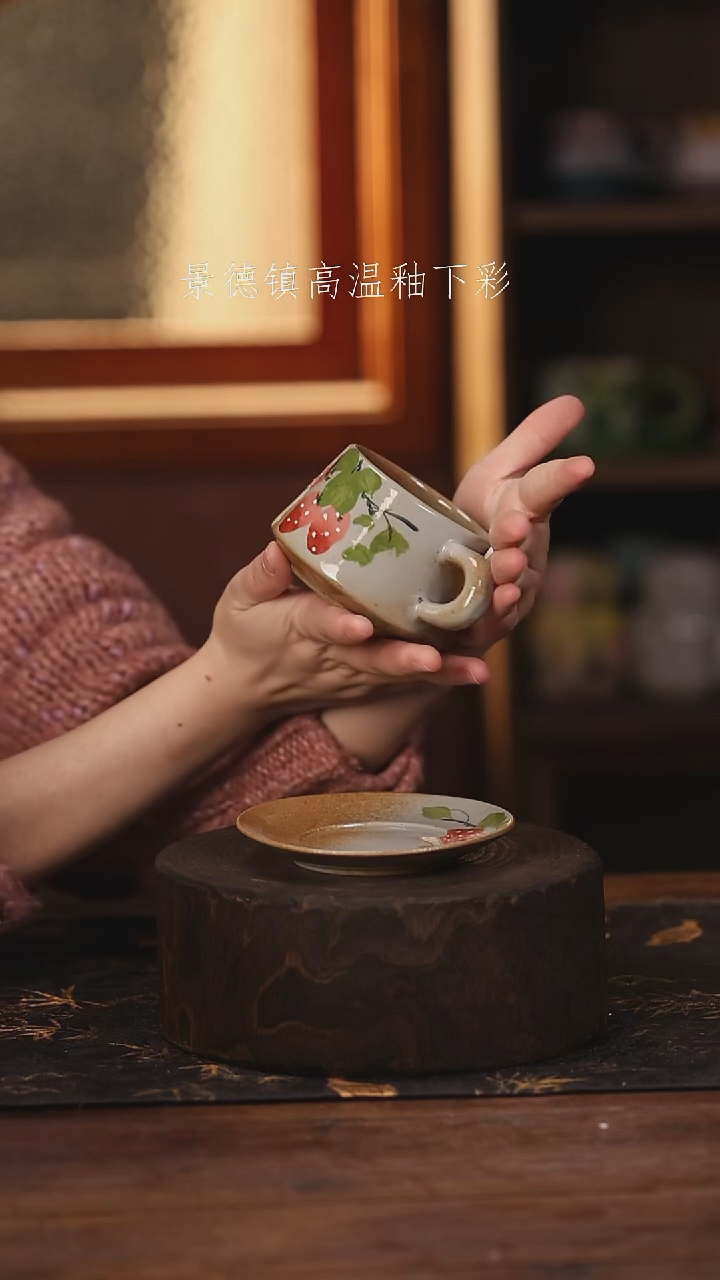 陶瓷景德镇高温釉下手绘陶瓷@L160@