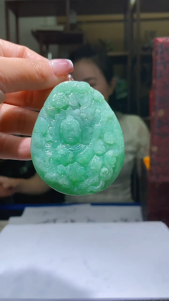 【闪购商品】定制翡翠未镶嵌35/0213/W/佛