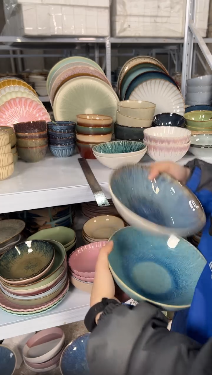 陶瓷外贸尾货瑕疵满20包邮X2菜碗组合