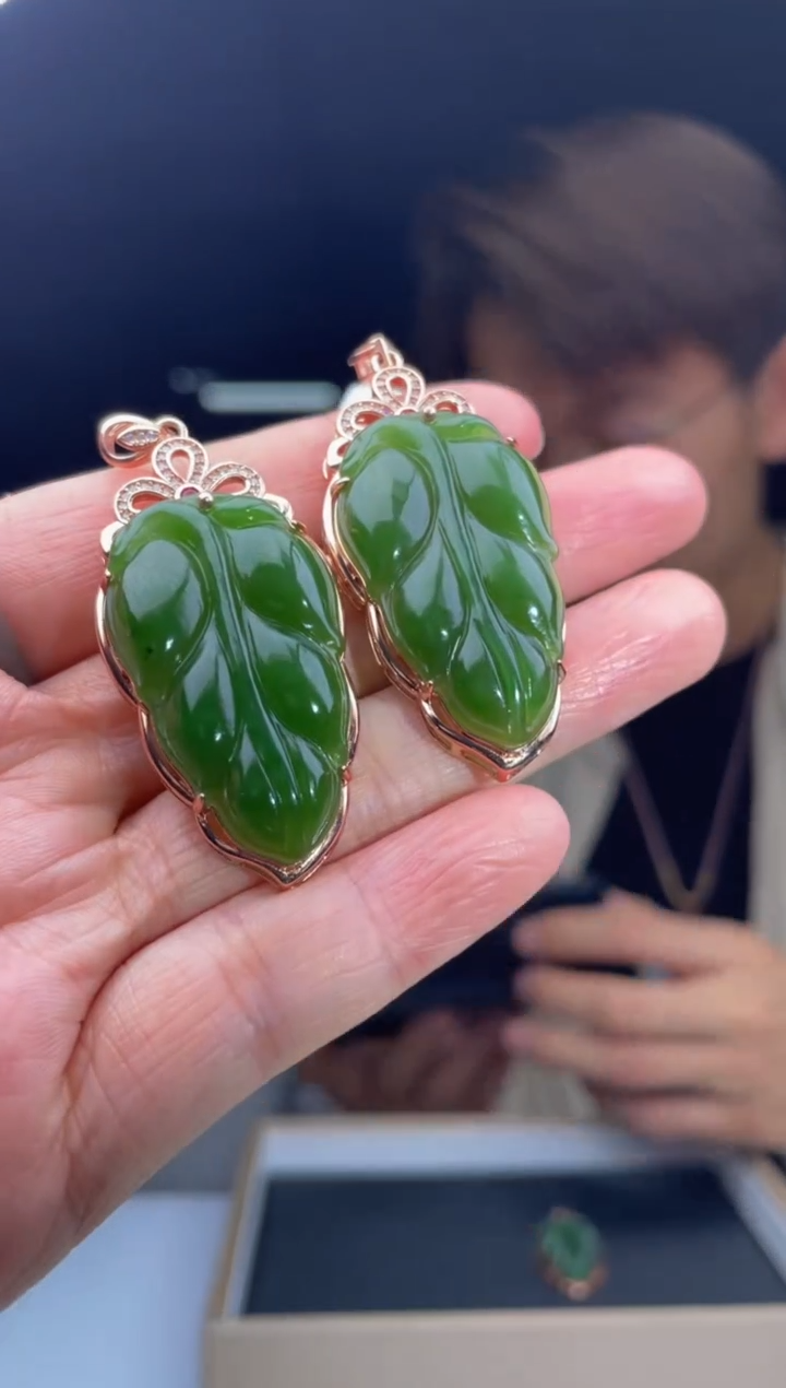 【闪购商品】定制和田玉银S925镶嵌天然和田玉多样性发其一