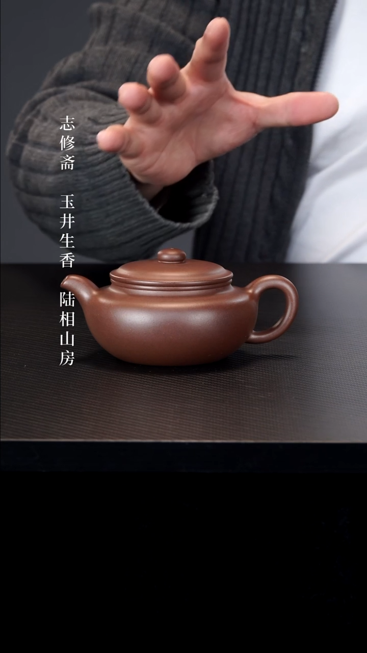 茶壶紫砂普*乐紫泥扁腹