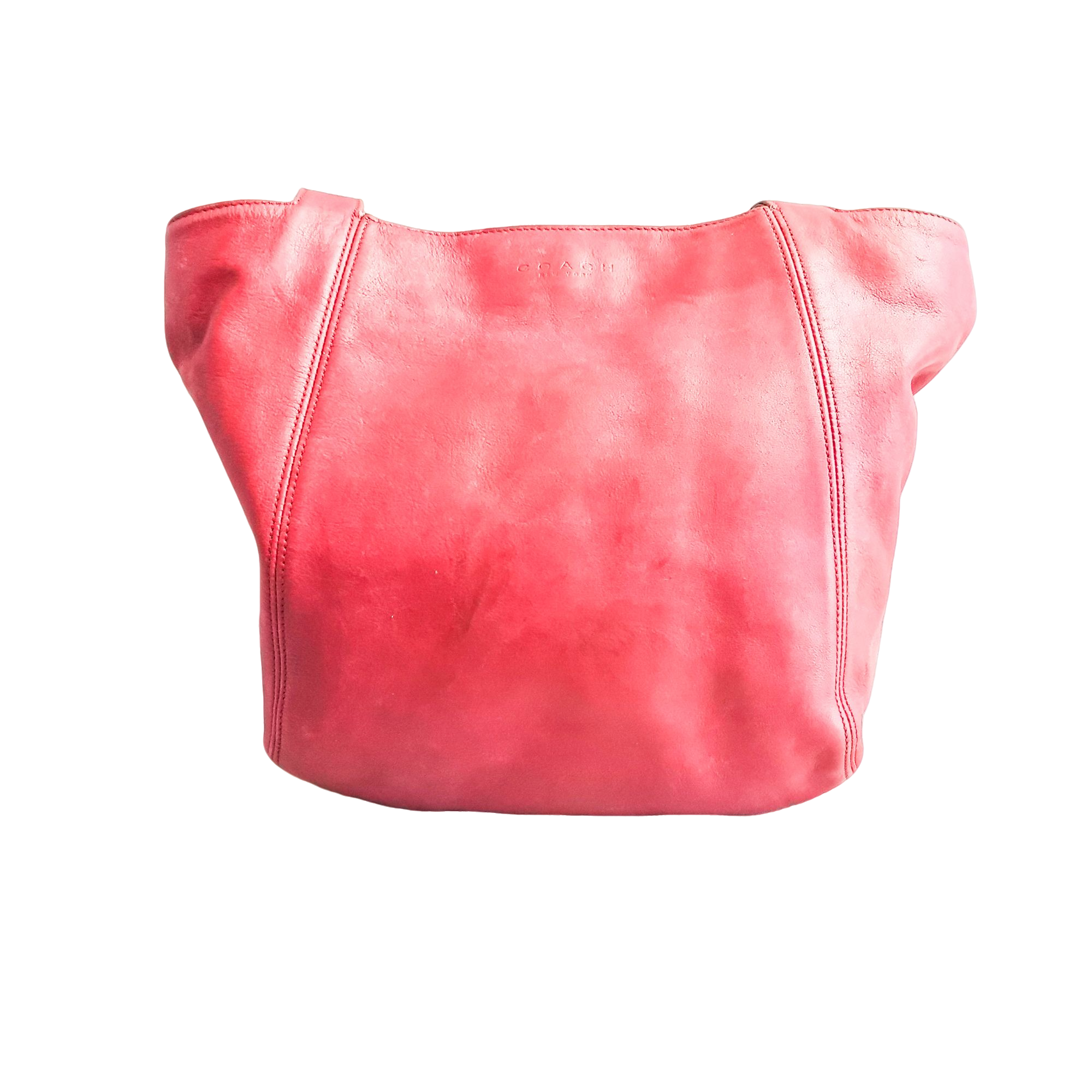 95新  coach  红色皮质饺子包  a121633