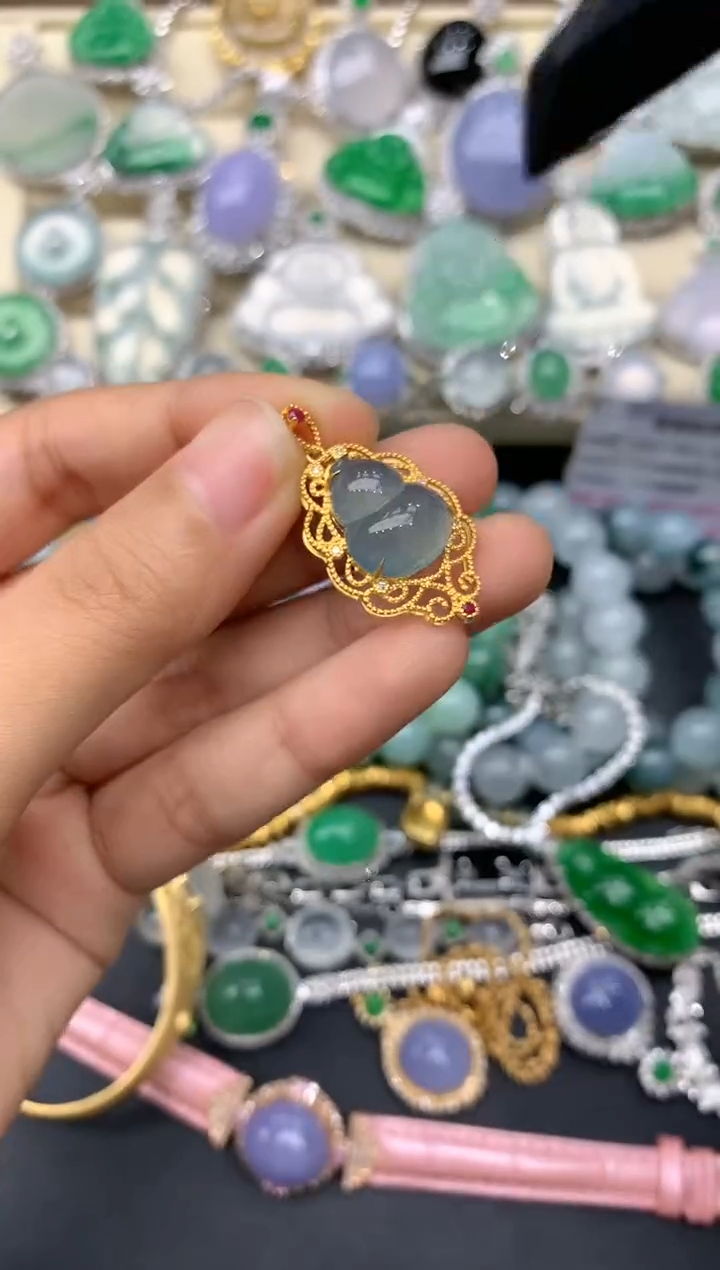 【闪购商品】翡翠颈饰18K金镶嵌105-中国好珍宝