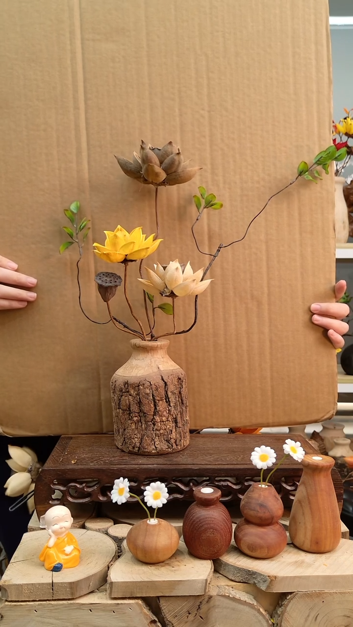 木实木花瓶含一套