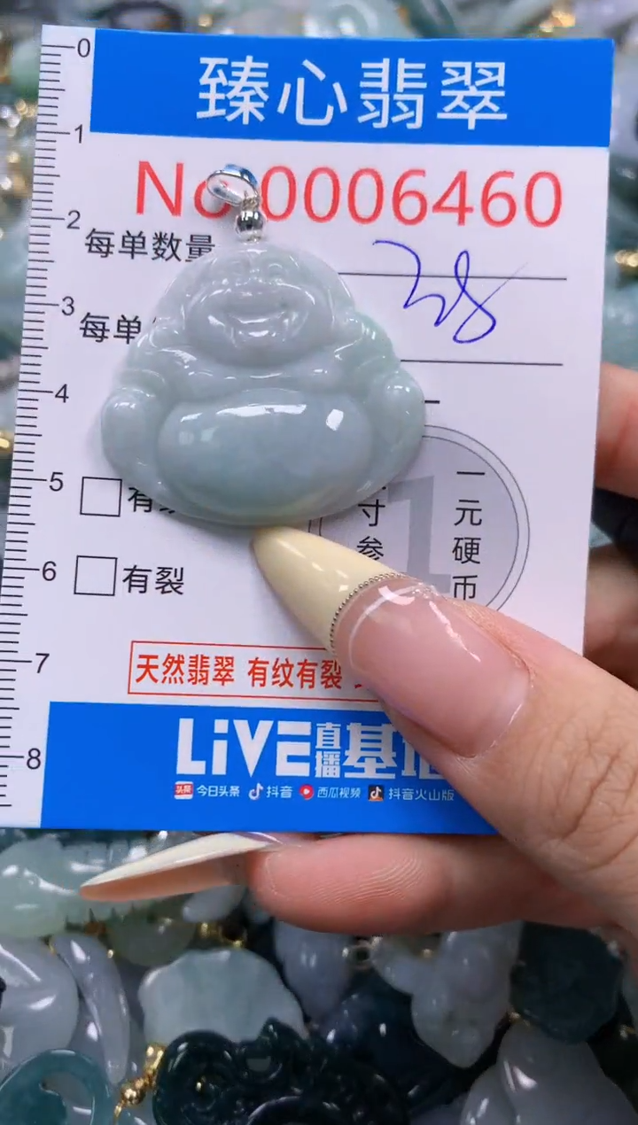 翡翠未镶嵌颈饰含绳0006460