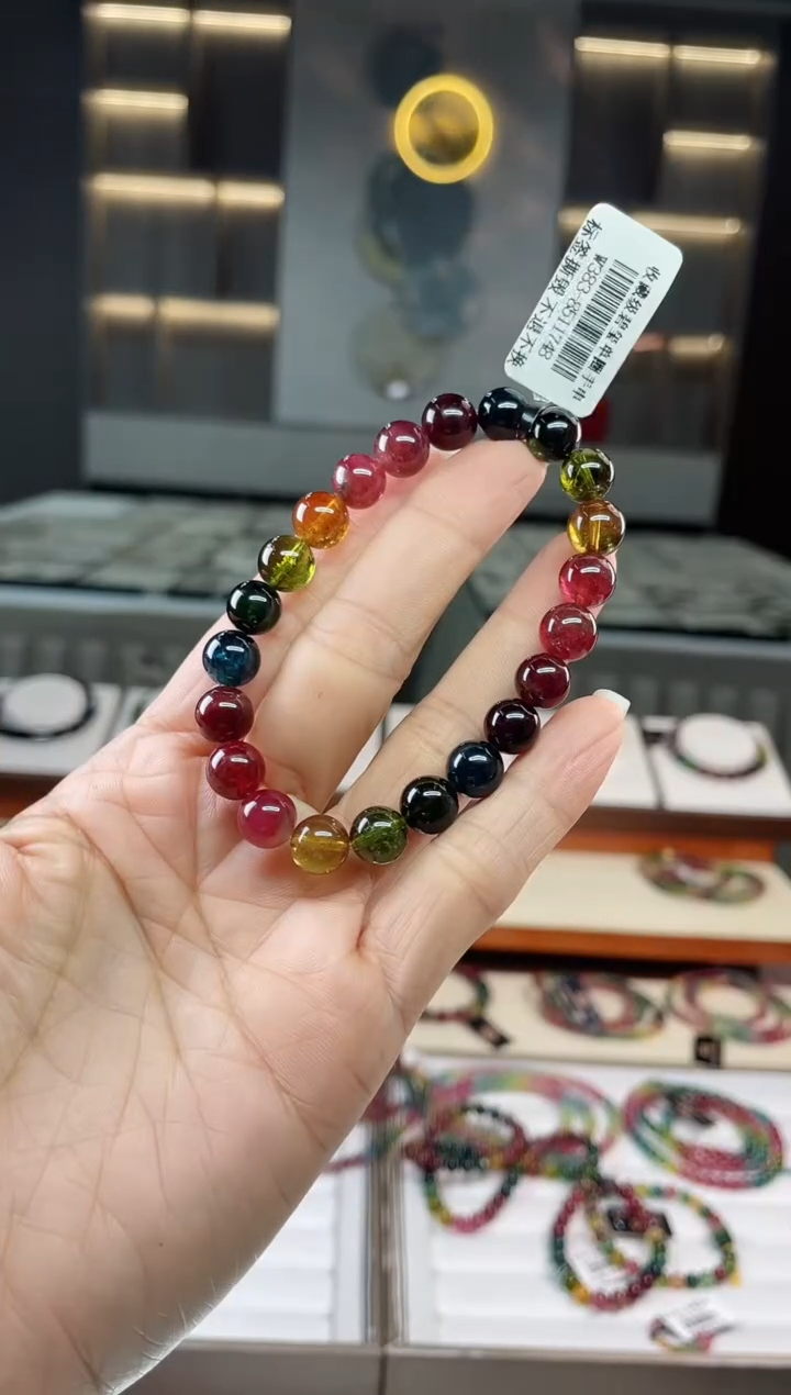 未镶嵌老矿碧玺单圈手串8mm+碧玺（多样性发一条）Q