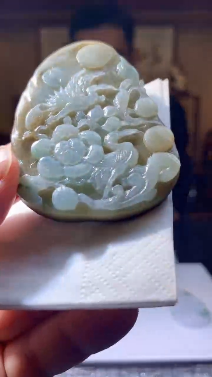 【闪购商品】定制翡翠未镶嵌1085hn-毛货挂件11