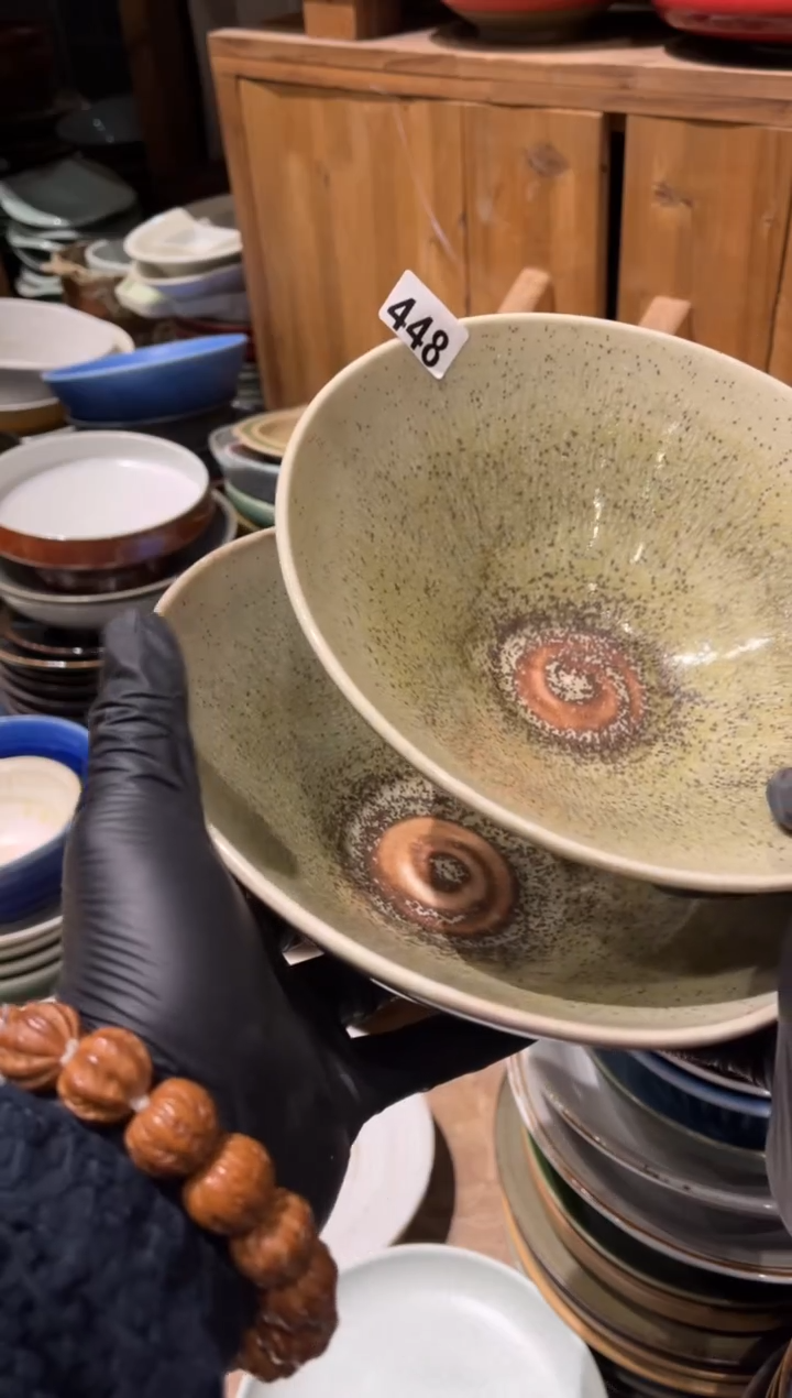 【闪购商品】瓷片448窑变结晶斗笠碗2只