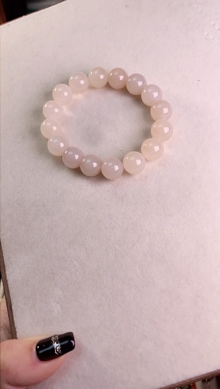 【闪购商品】和田玉手串未镶嵌12mm藕粉和田玉单圈