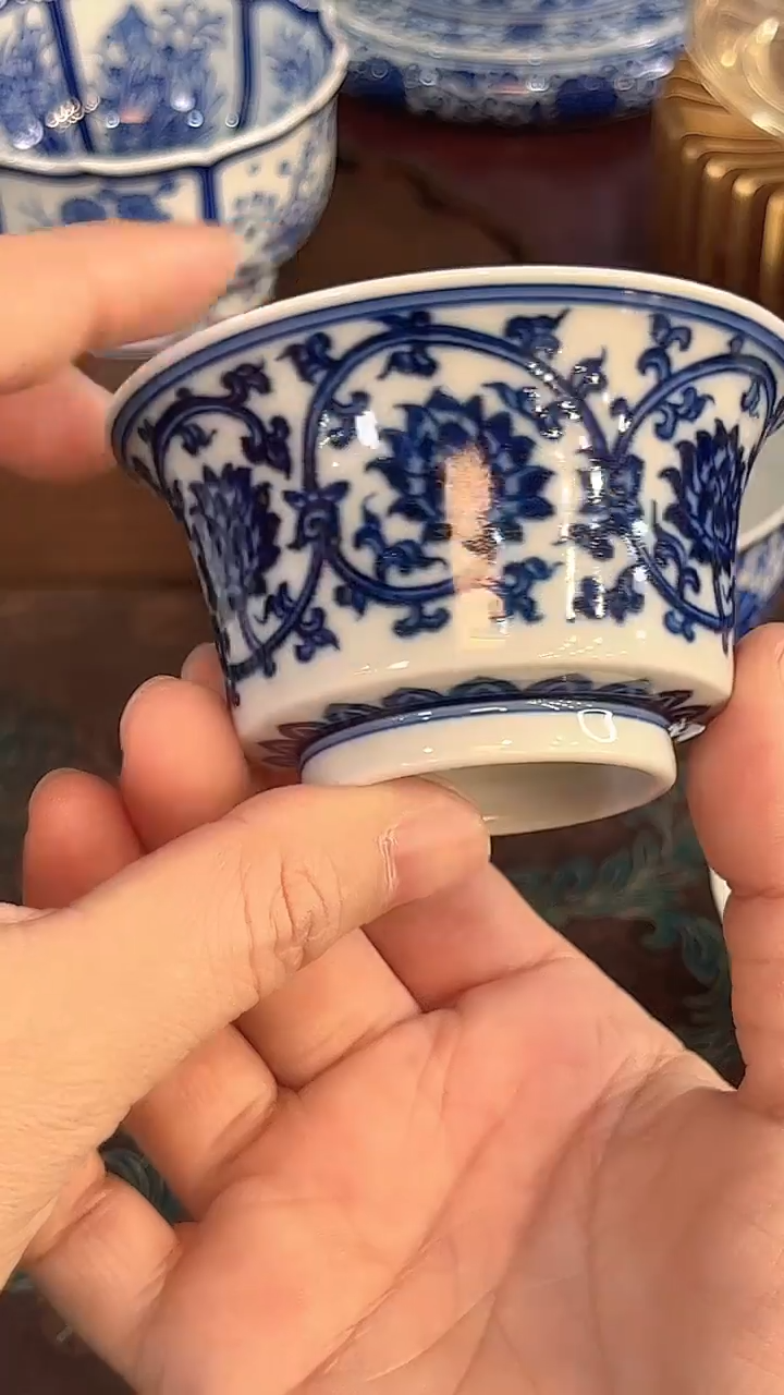 镹曰陶手工手绘柴窑茶具双线矮马蹄