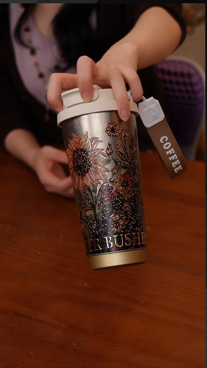 陶52-梵高系列纯钛咖啡杯520ml-向日葵