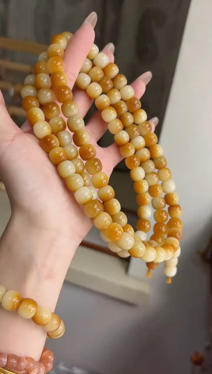 手串菩提根/象牙果烤蜜薯玉化桶珠10*11mm念珠