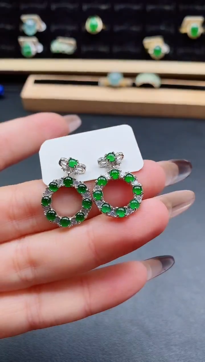 银S925镶嵌戒指翡翠1