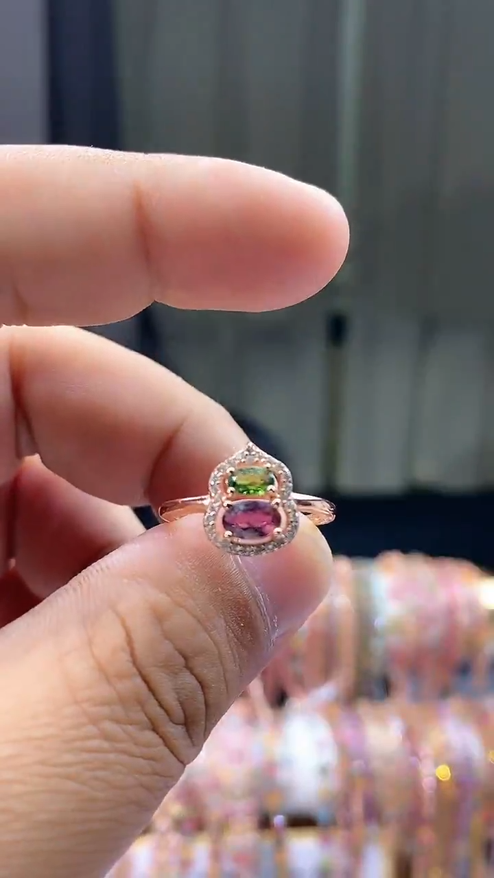 【闪购商品】碧玺戒指银S925镶嵌354345345354