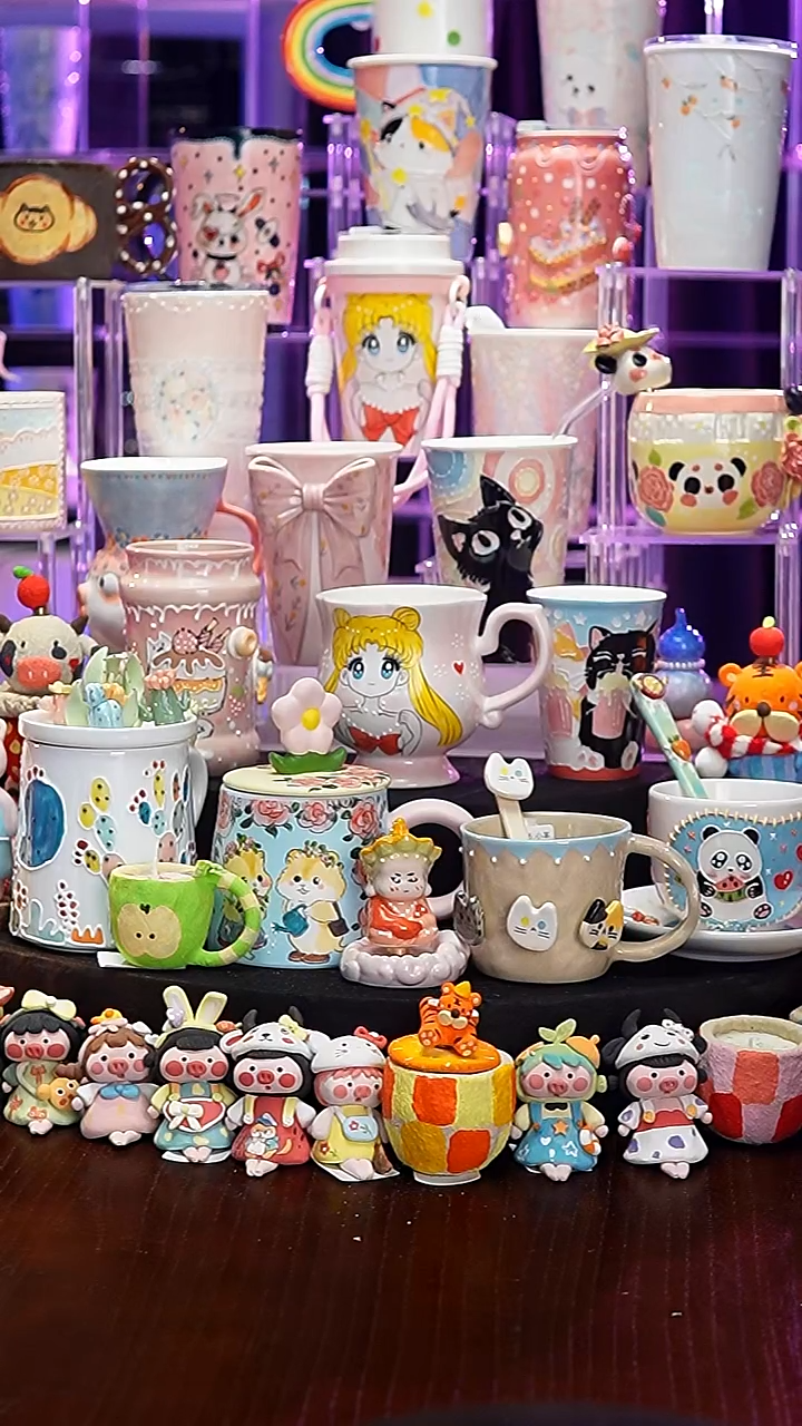 杯子瓷Y068景德镇手工手绘杯子摆件