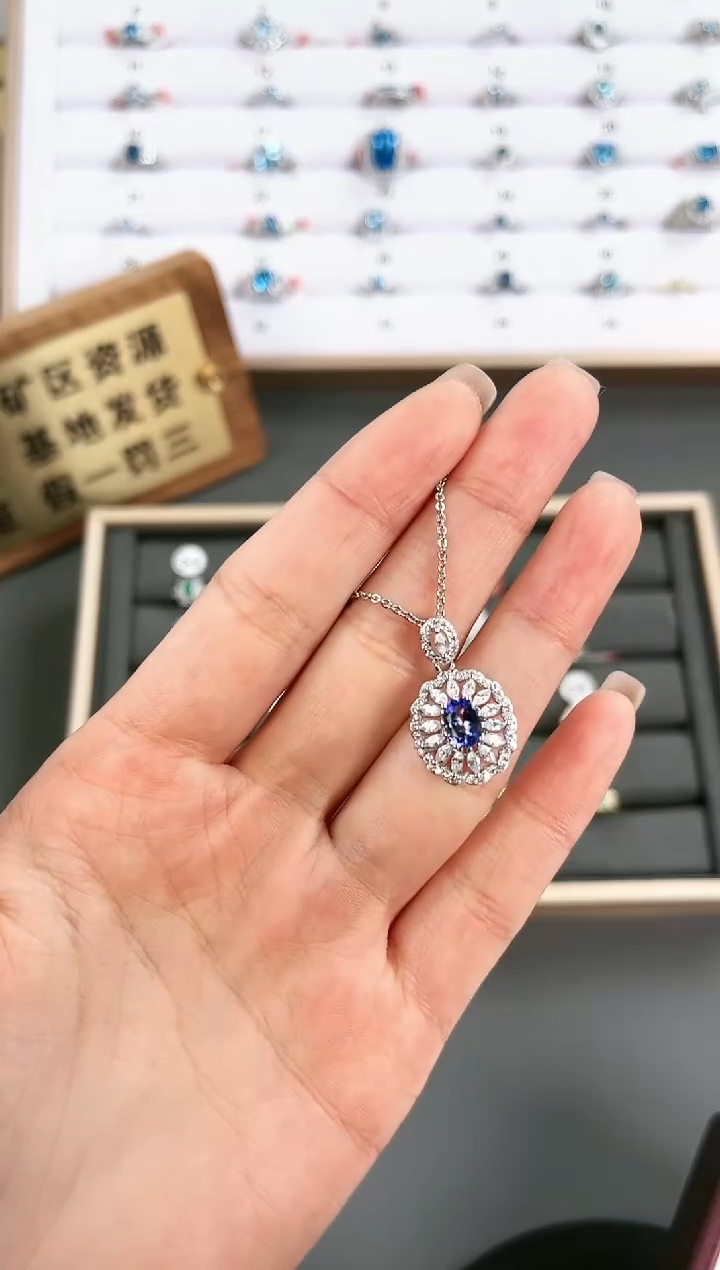 【闪购商品】坦桑石颈饰银S925镶嵌T-039