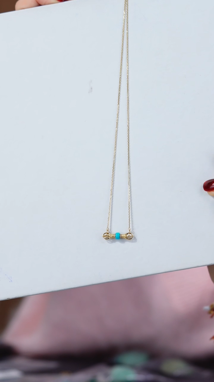 【闪购商品】绿松石项链18K金镶嵌1