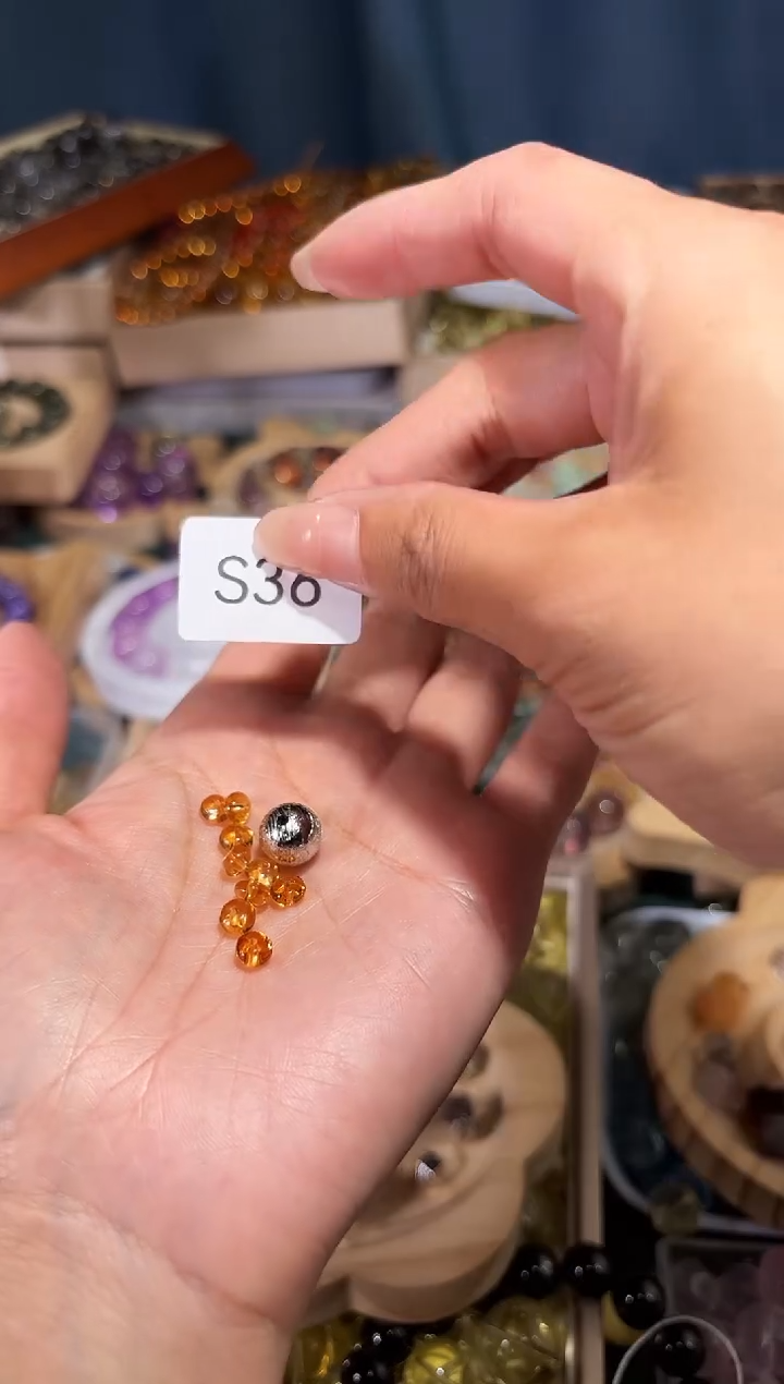 未镶嵌手串水晶土***6S36黄水晶隔珠拍10