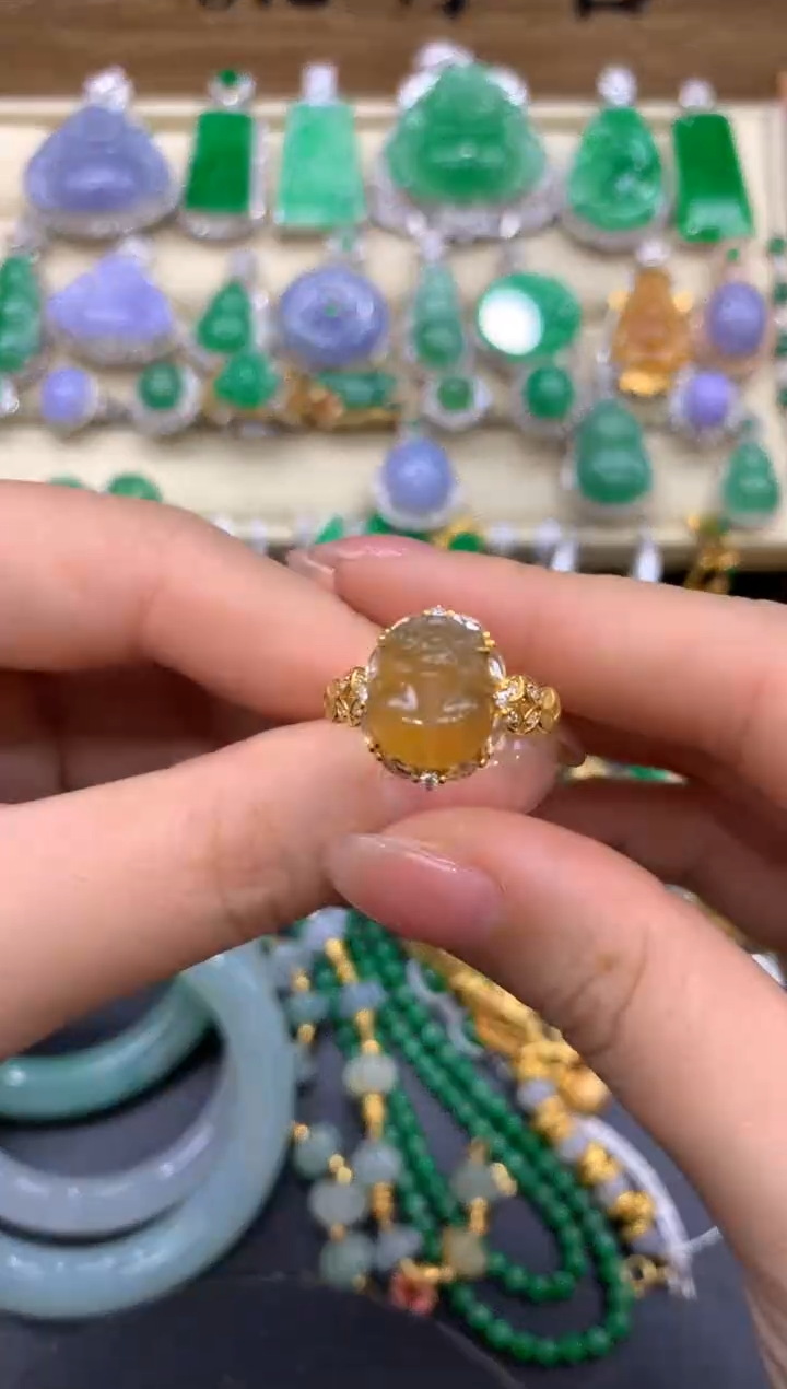 【闪购商品】翡翠戒指18K金镶嵌452 -中国好珍宝