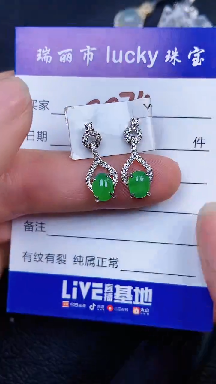 颈饰银S925镶嵌翡翠0074