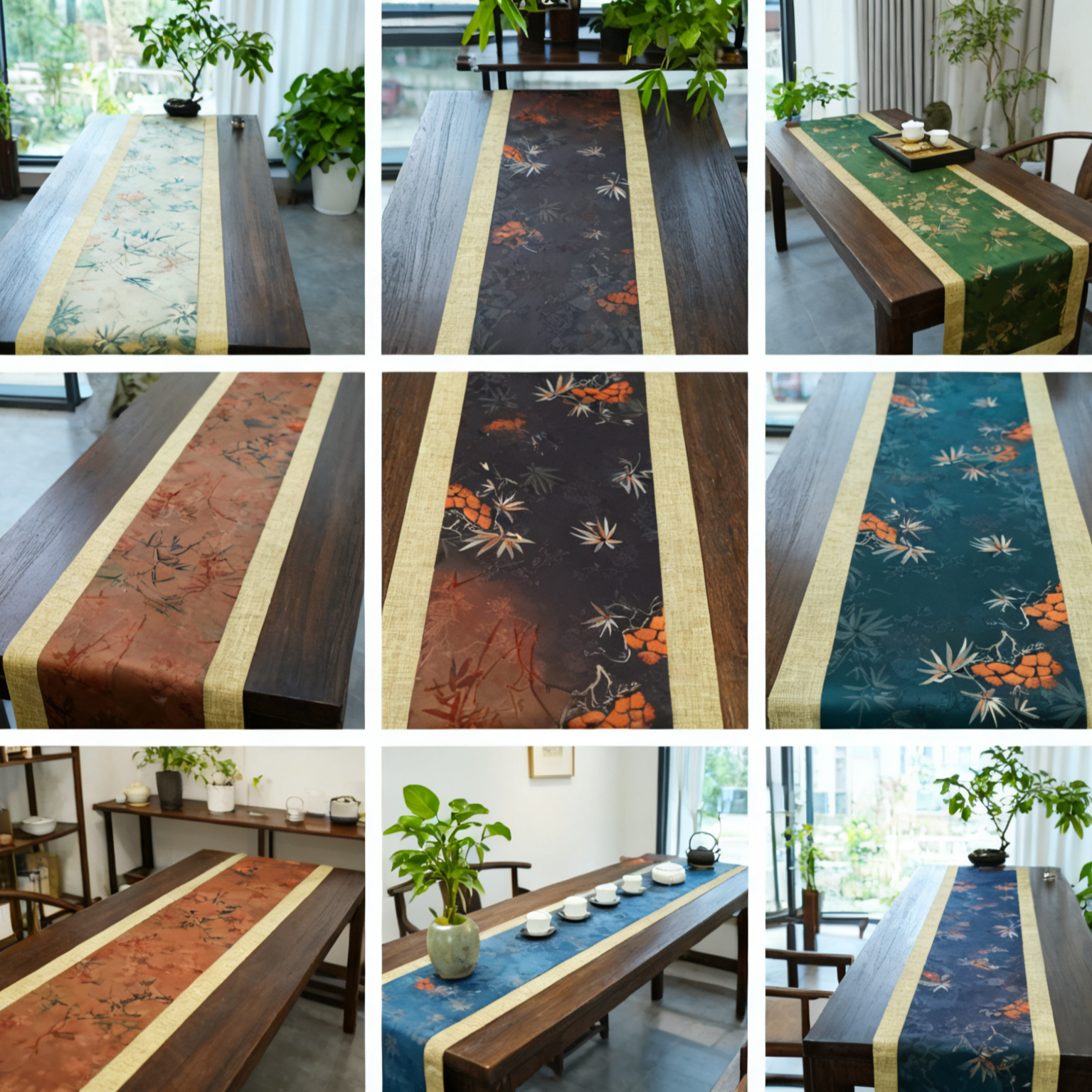 新中式桌旗店铺花色合集-赠品底席