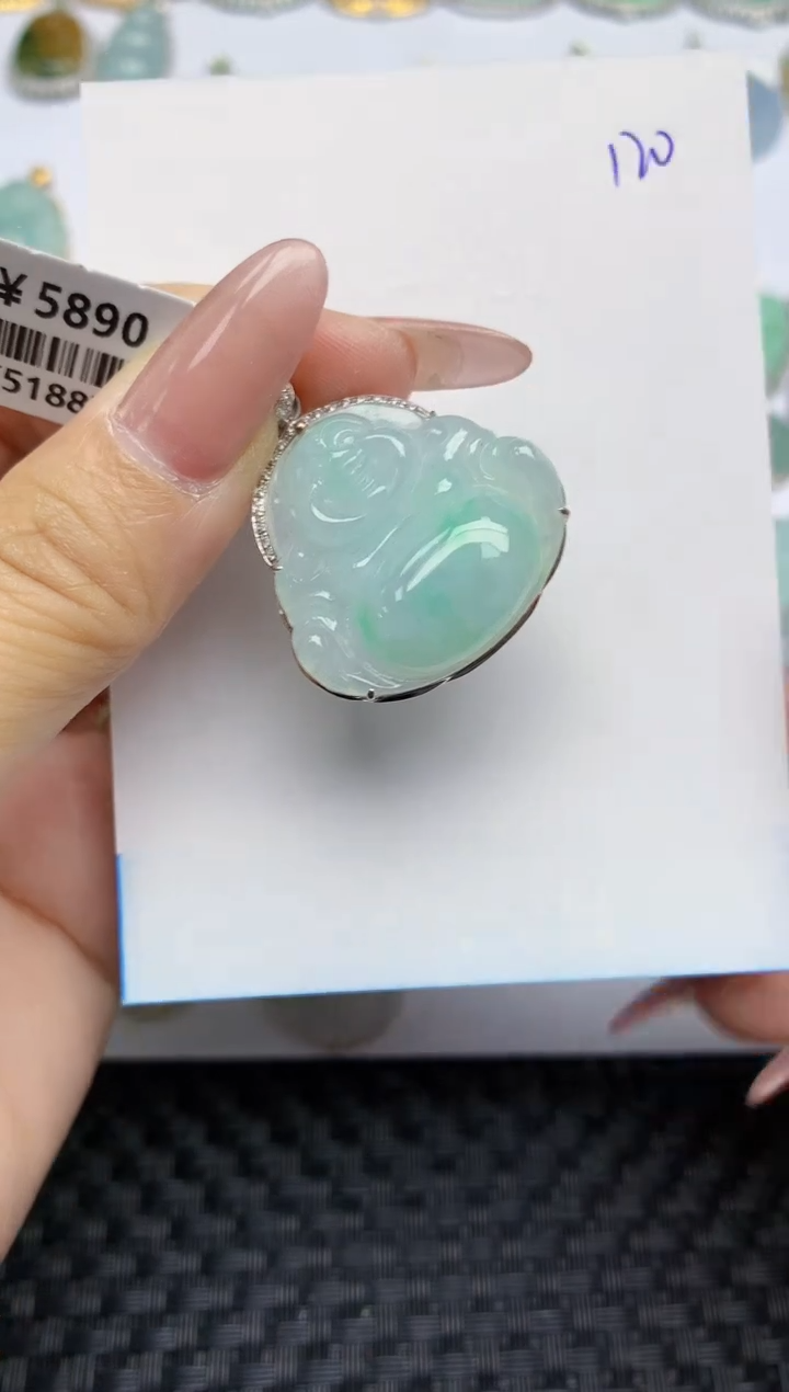 【闪购商品】翡翠颈饰18K金镶嵌天然A货翡翠 120