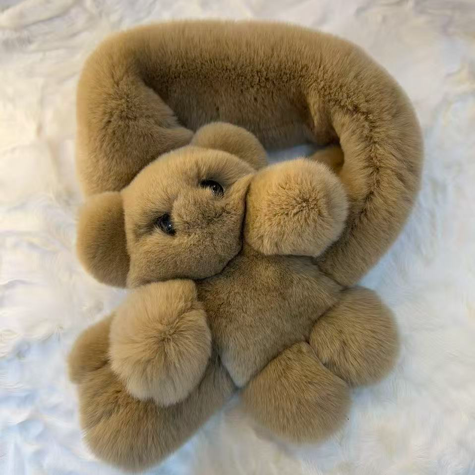 UMORE FELICE华斯皮草【晨粉专享】可爱儿童獭兔围巾