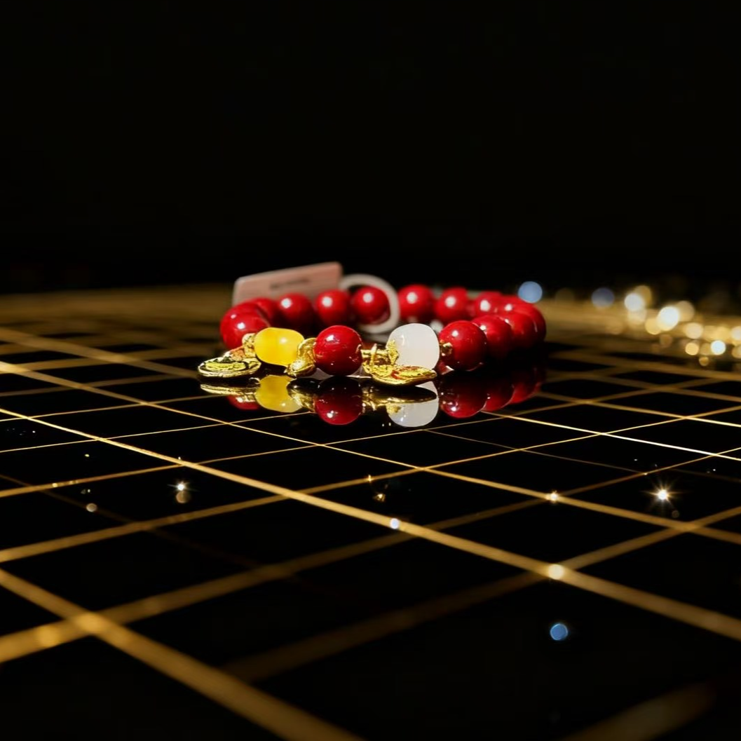 天然辰砂国风吉祥三宝吞金兽朱砂单圈302【无礼盒】