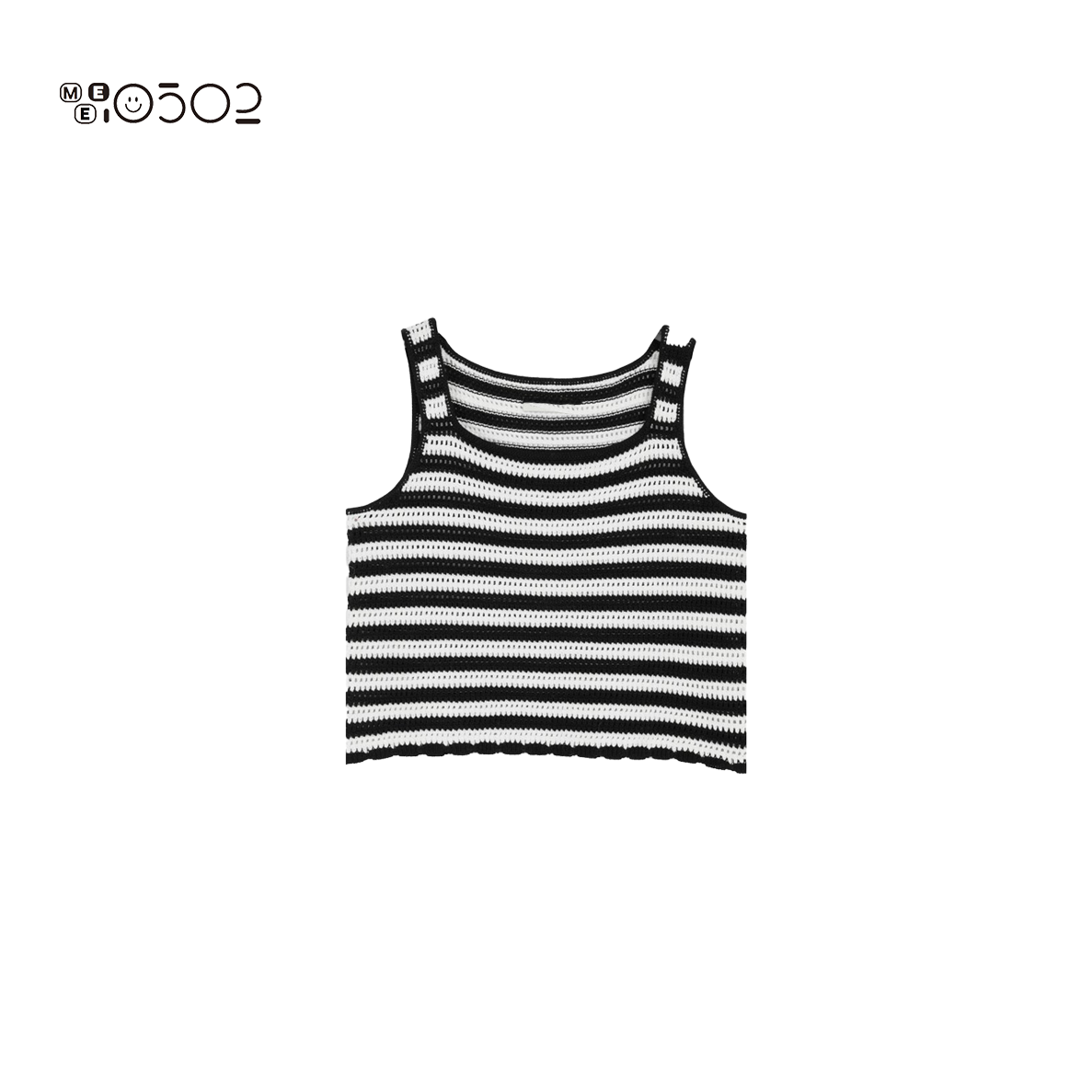 MEI0502  法式钩花圆领条纹背心舒适百搭  17595