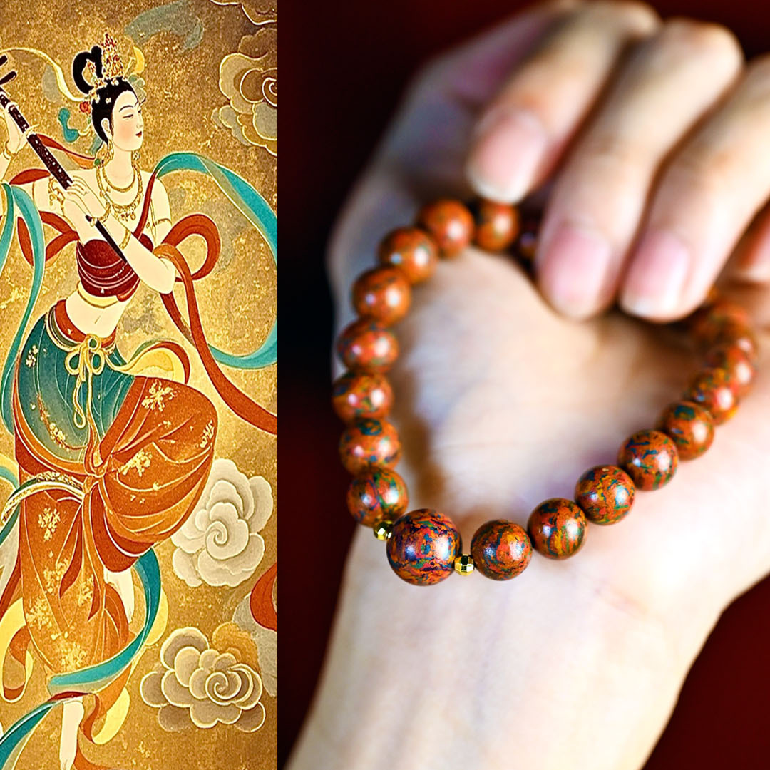 原创合香-「七彩敦煌香珠」8mm单圈手串 敦煌女神 国风款 