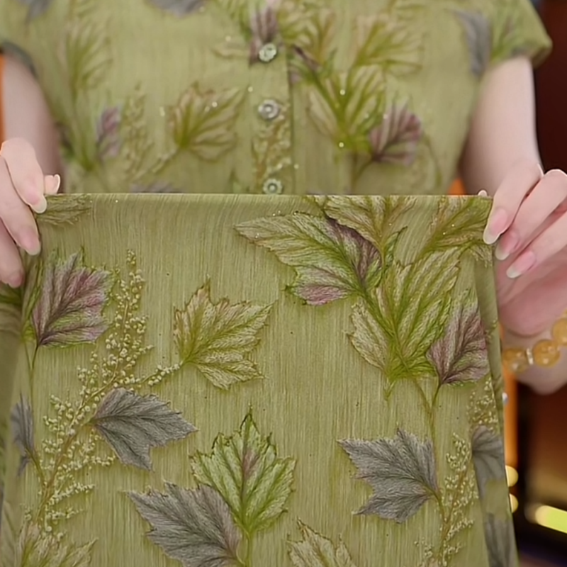 2025年新中式国风高级显瘦旗袍碎花连衣裙（平面花）【X4513】-喵喵